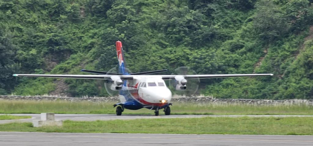 Vue aérienne de l'infrastructure de Ramechhap Airport