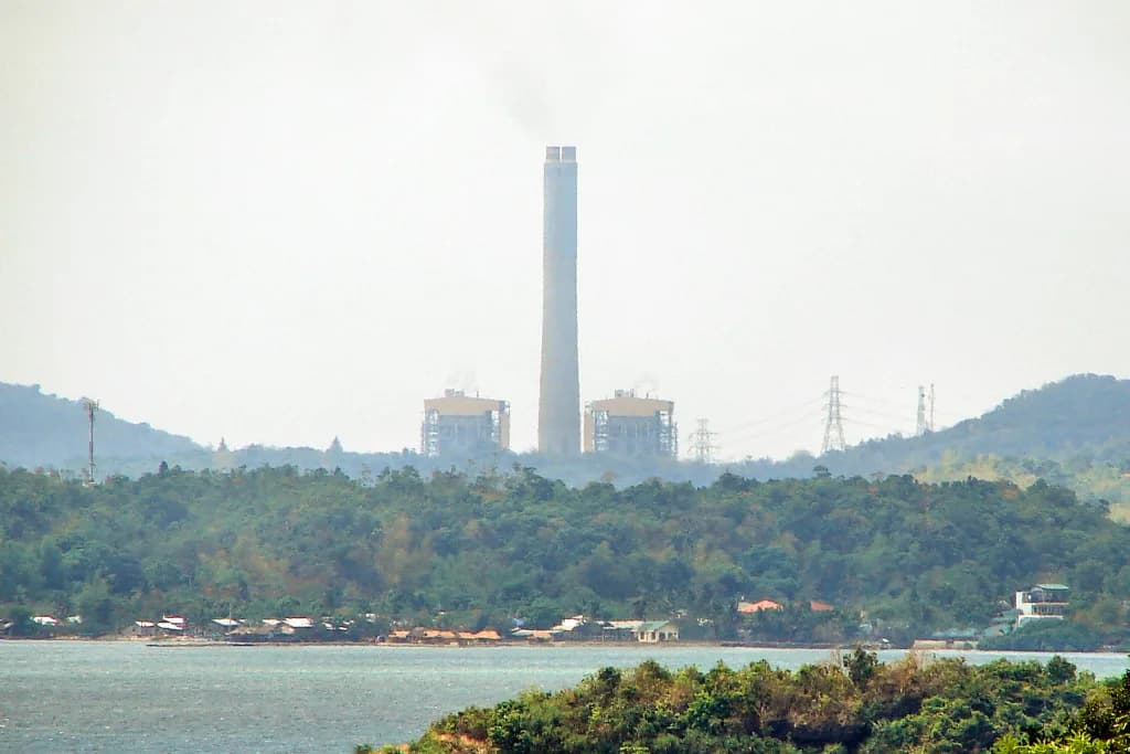 Aerial view of Sual Power Plant Heliport airport infrastructure
