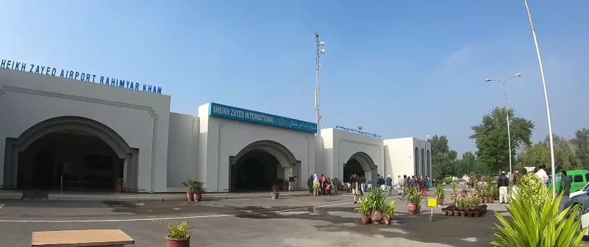 Aerial view of Shaikh Zaid Airport airport infrastructure