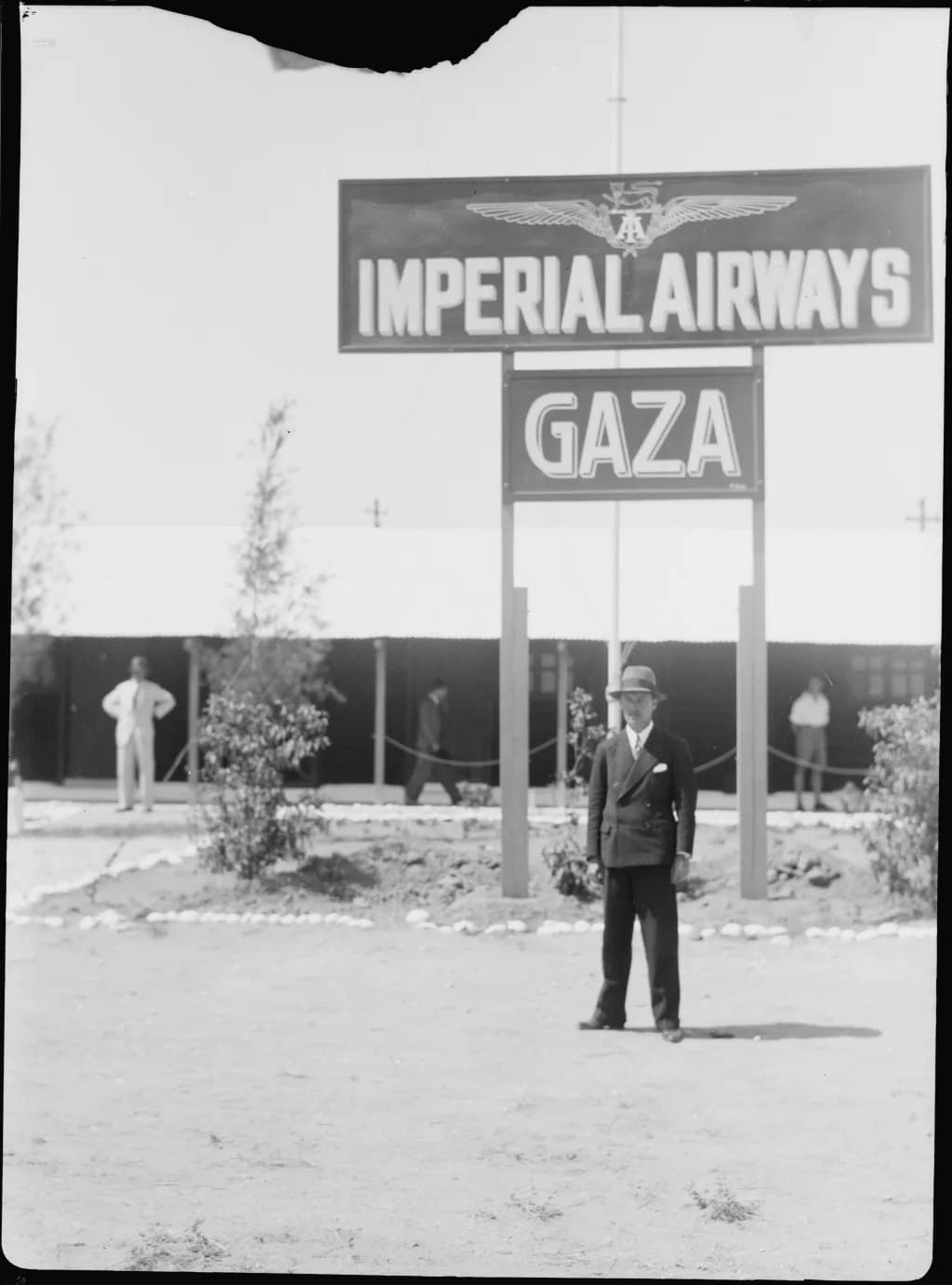 Aerial view of RAF Gaza airport infrastructure