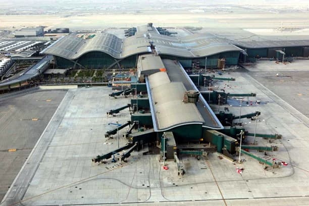 Vue aérienne de l'infrastructure de Hamad International Airport