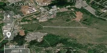 Aerial view of Bakharevka Airport airport infrastructure