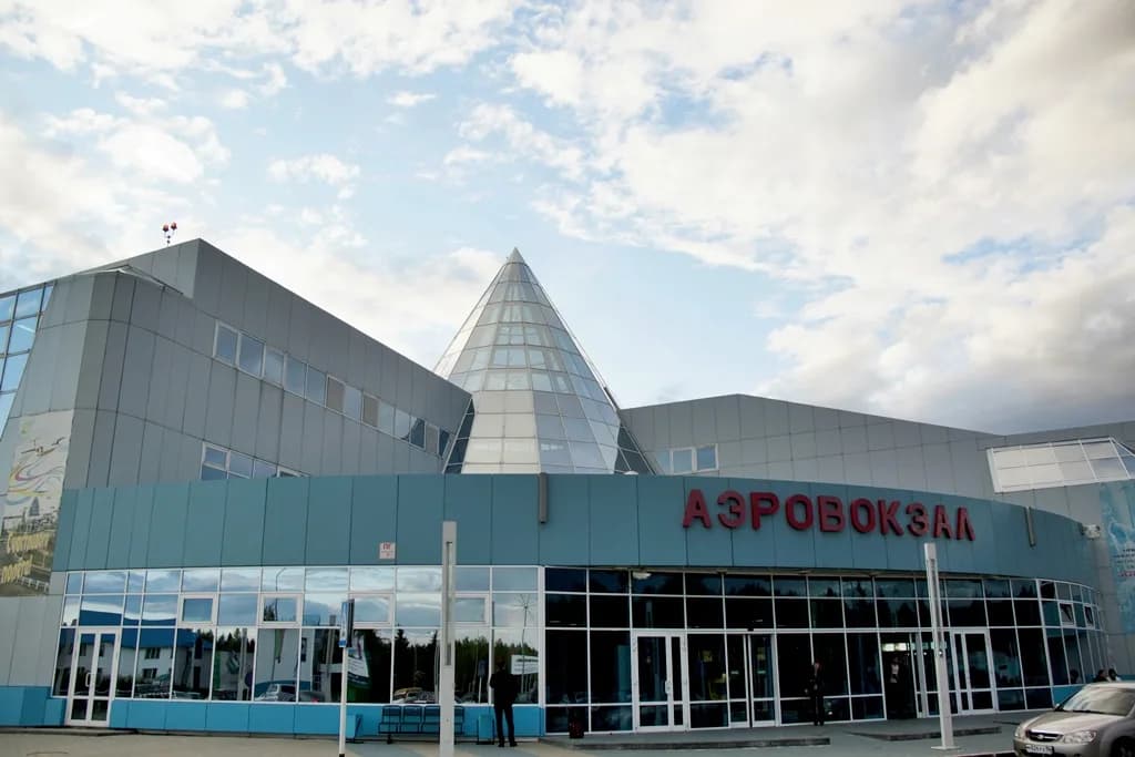 Aerial view of Khanty Mansiysk Airport airport infrastructure