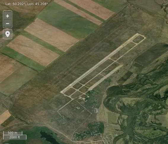 Luftaufnahme der Infrastruktur von Lebyazhye Air Base