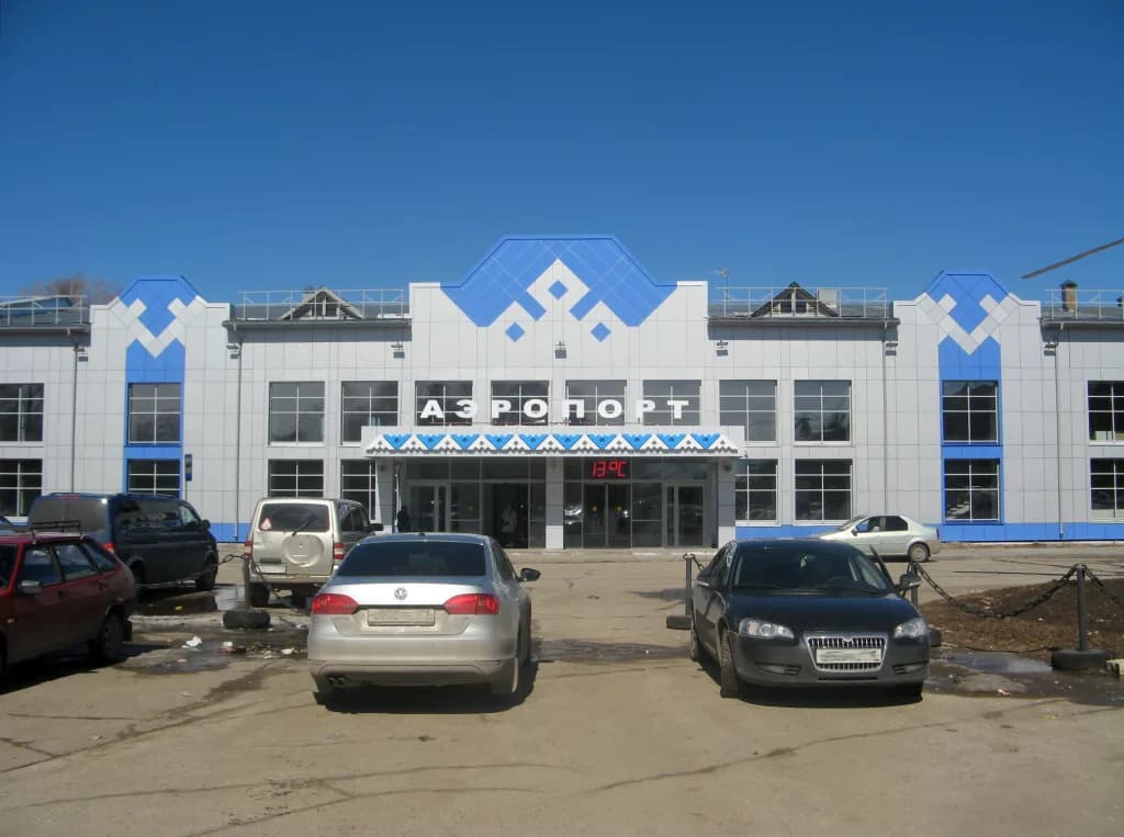 Aerial view of Ukhta Airport airport infrastructure