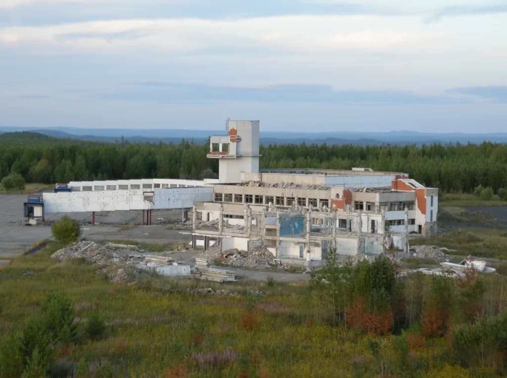 Aerial view of Ust-Ilimsk Airport airport infrastructure