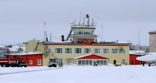 Luftaufnahme der Infrastruktur von Vorkuta Airport