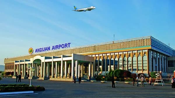 Aerial view of Andijan International Airport airport infrastructure
