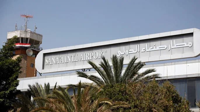 Aerial view of Sanaa International Airport airport infrastructure
