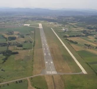 Aerial view of Banja Luka International Airport airport infrastructure
