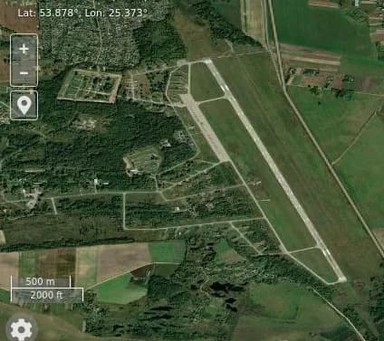 Aerial view of Lida Air Base airport infrastructure