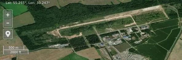 Luftaufnahme der Infrastruktur von Zhurzhevo Air Base