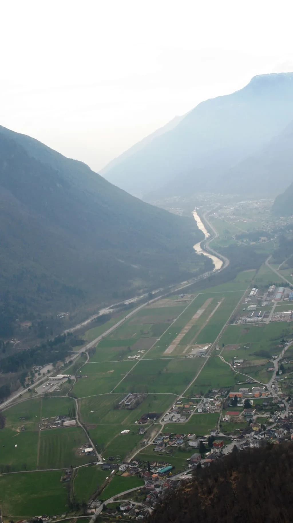 Aerial view of San Vittore Heliport airport infrastructure