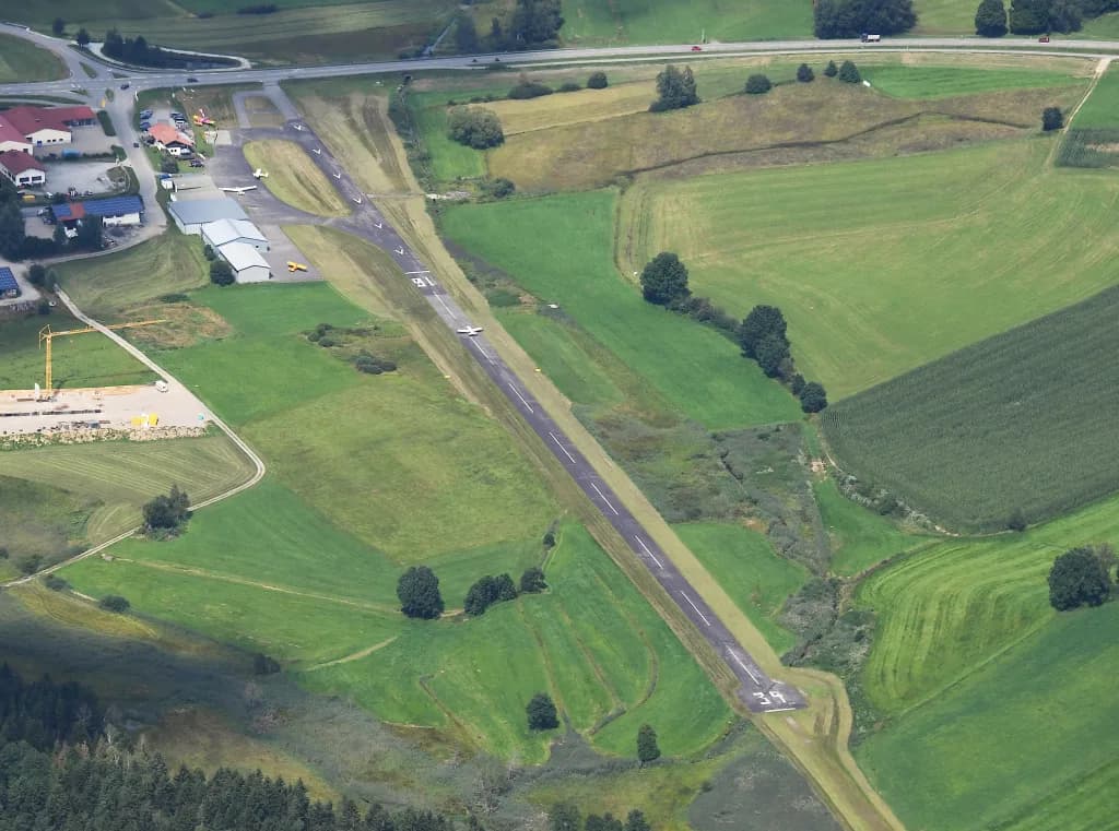 Aerial view of Arnbruck Airfield airport infrastructure