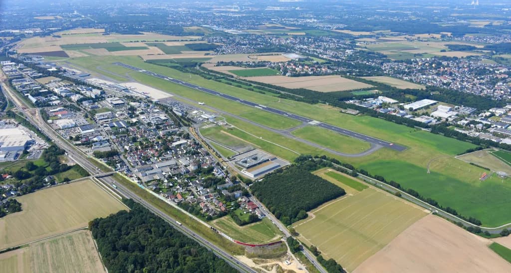 Luftaufnahme der Infrastruktur von Dortmund Airport