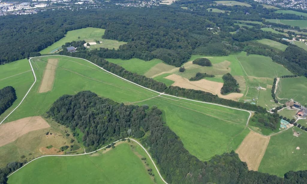 Luftaufnahme der Infrastruktur von Düsseldorf-Wolfsaap Glider Field