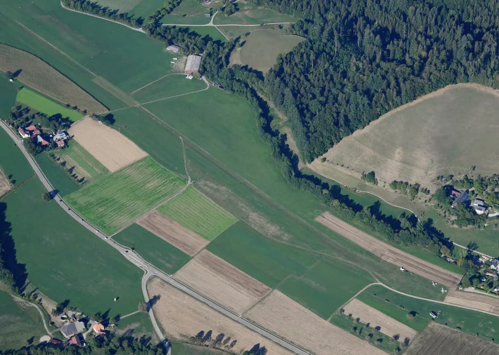 Aerial view of Kirchzarten Airfield airport infrastructure