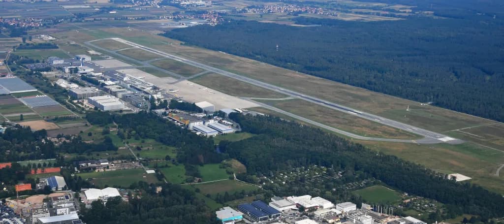 Vue aérienne de l'infrastructure de Nuremberg Airport