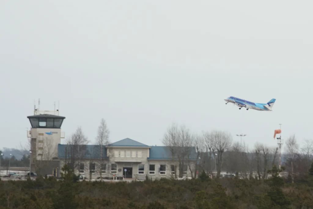 Aerial view of Kuressaare Airport airport infrastructure