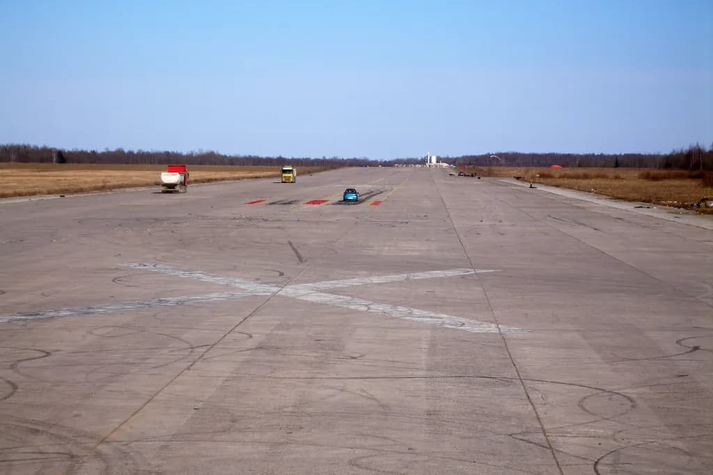 Aerial view of Raadi Air Base airport infrastructure