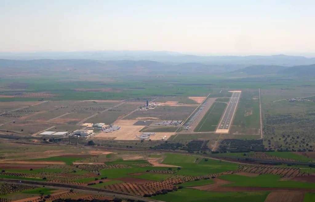 Luftaufnahme der Infrastruktur von Ciudad Real International Airport