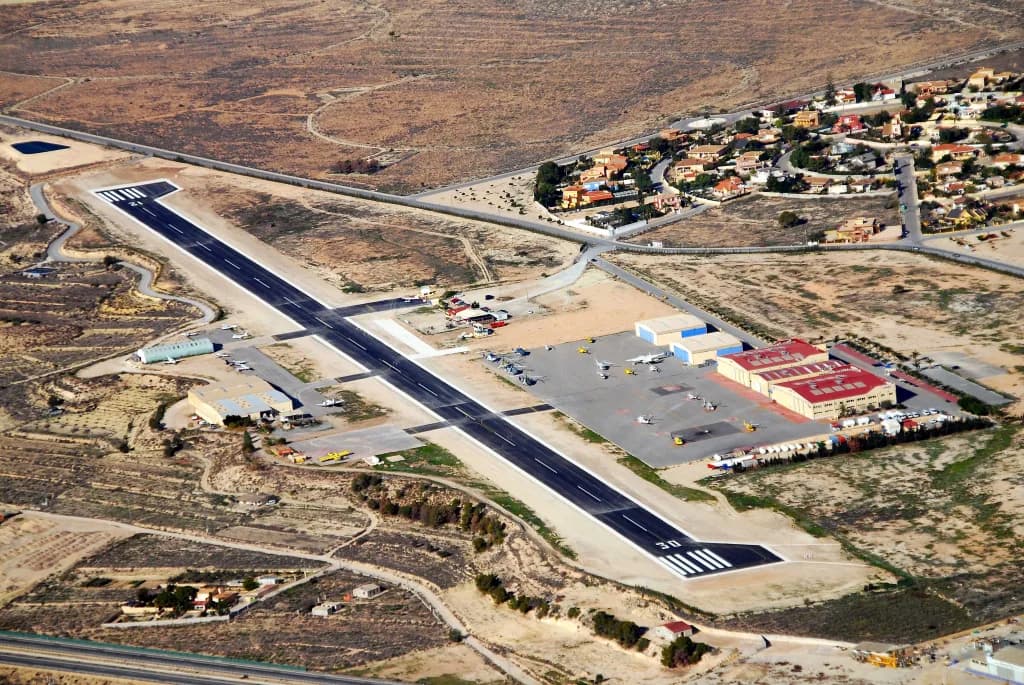 Aerial view of Muchamiel Airfield airport infrastructure