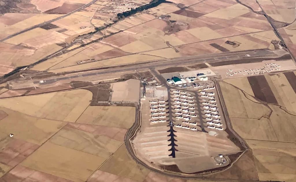 Aerial view of Teruel Airport airport infrastructure
