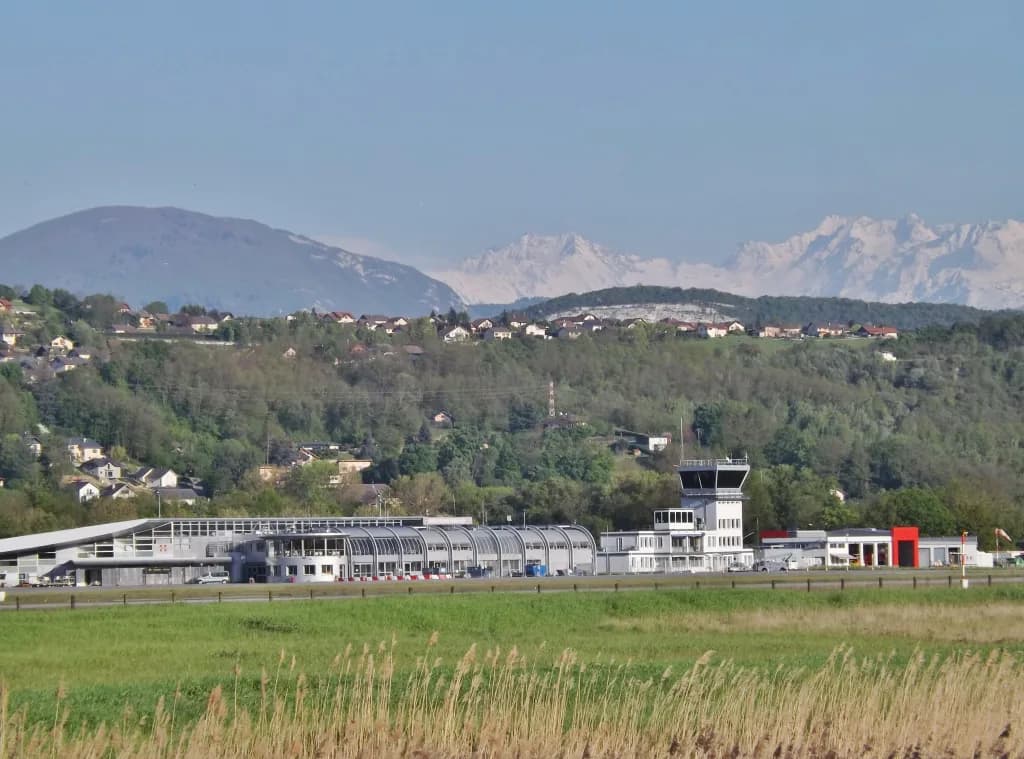 Aerial view of Chambéry Aix les Bains airport airport infrastructure