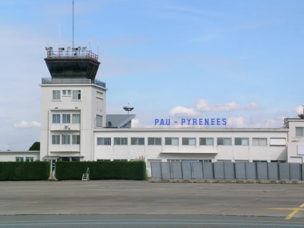 Aerial view of Pau Pyrénées Airport airport infrastructure