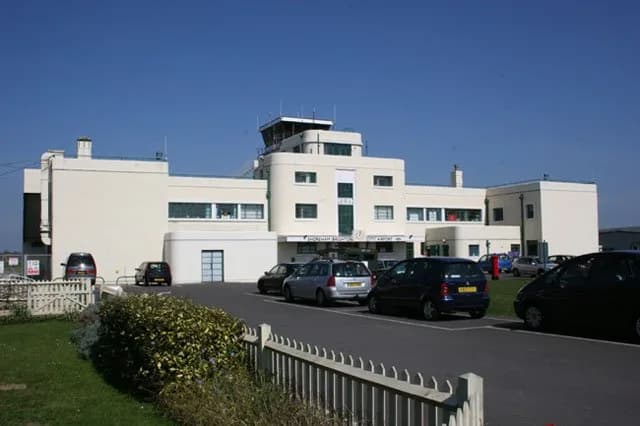 Aerial view of Brighton City Airport airport infrastructure