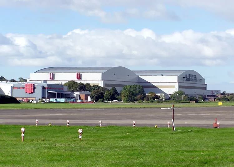 Aerial view of Bristol Filton Airport airport infrastructure