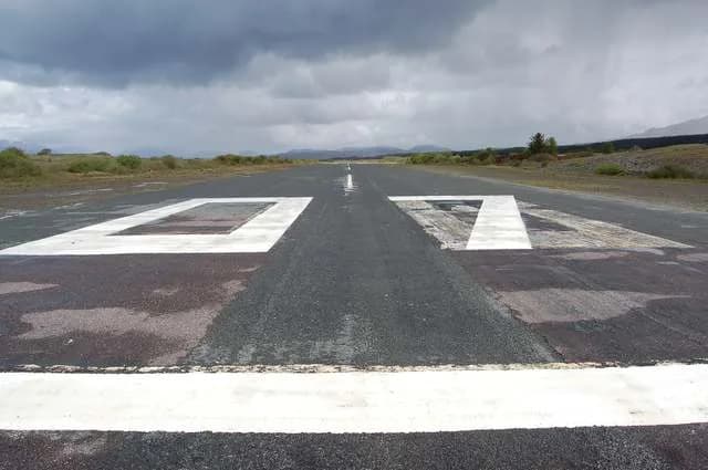 Vue aérienne de l'infrastructure de Broadford Airstrip