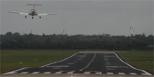 Aerial view of Hawarden Airport airport infrastructure