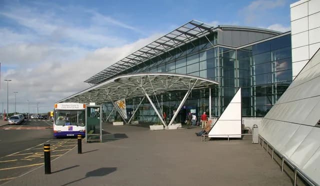Aerial view of Newcastle International Airport airport infrastructure
