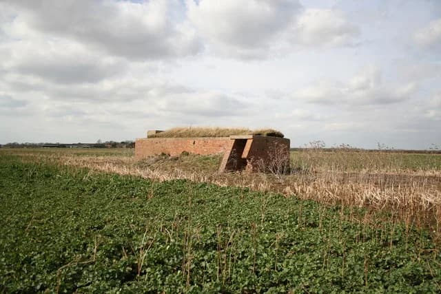Luftaufnahme der Infrastruktur von RAF Bardney
