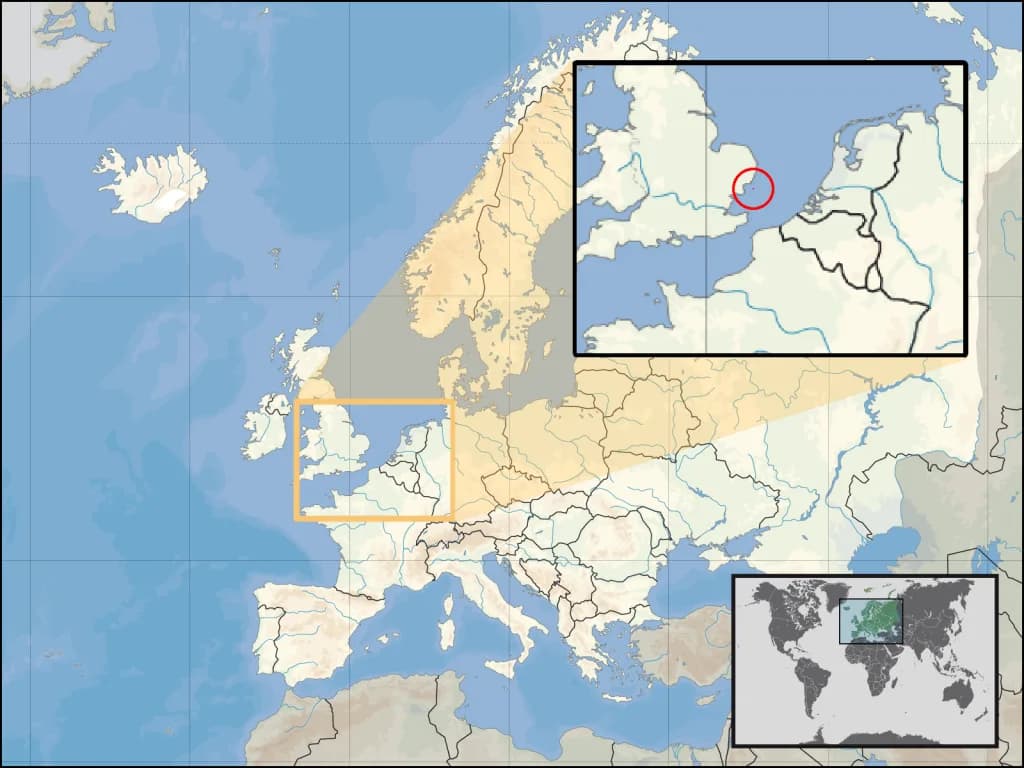 Luftaufnahme der Infrastruktur von Sealand Helipad