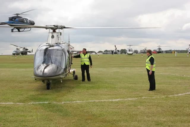 Panorama infrastruktury portu Silverstone Heliport