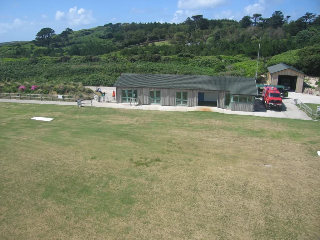Aerial view of Tresco Heliport airport infrastructure