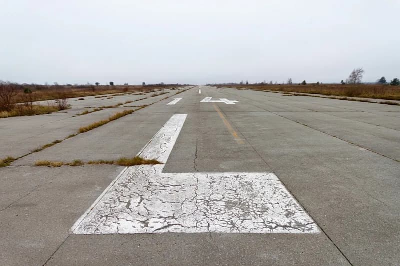Panorama infrastruktury portu Željava Air Base