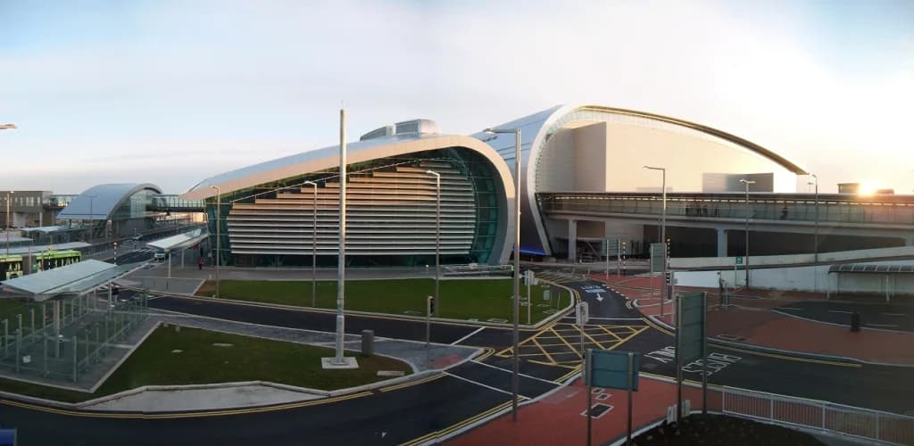 Aerial view of Dublin Airport airport infrastructure