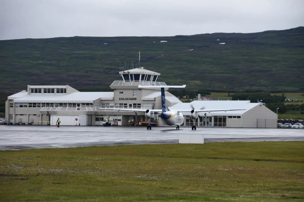 Aerial view of Egilsstaðir Airport airport infrastructure