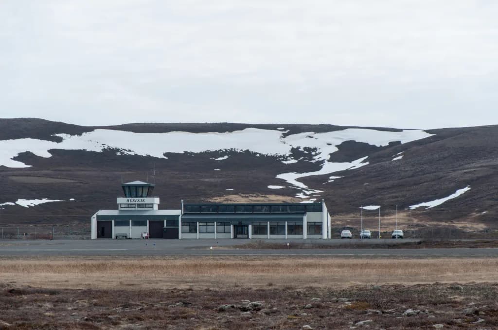 Vue aérienne de l'infrastructure de Húsavík Airport