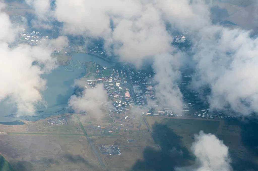 Panorama infrastruktury portu Selfoss Airport