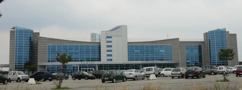 Aerial view of Cuneo International Airport airport infrastructure