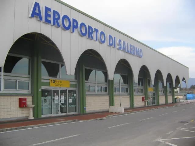 Aerial view of Salerno Costa d'Amalfi Airport airport infrastructure