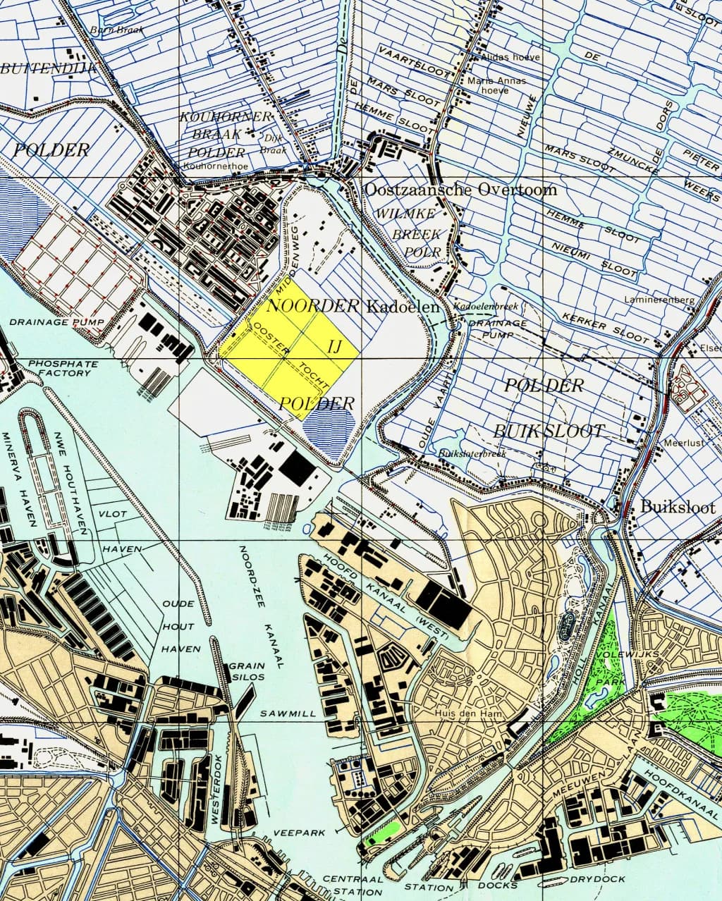 Vue aérienne de l'infrastructure de Buiksloot Airfield