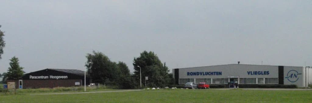 Aerial view of Hoogeveen Airfield airport infrastructure
