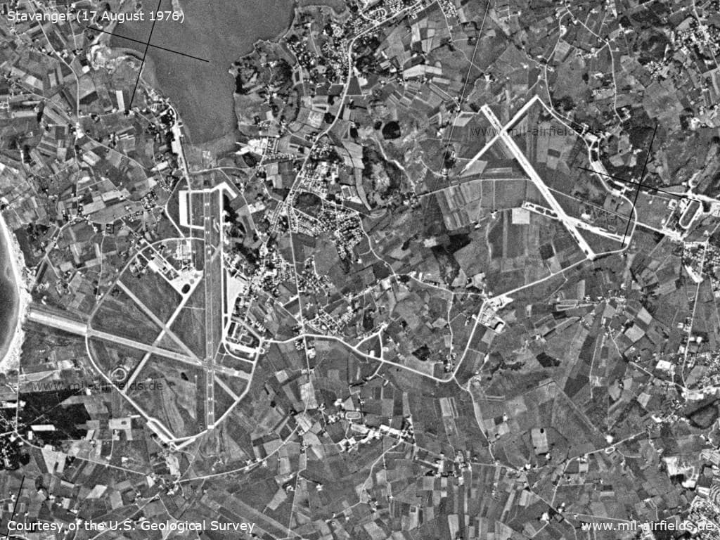 Luftaufnahme der Infrastruktur von Stavanger Airport Forus