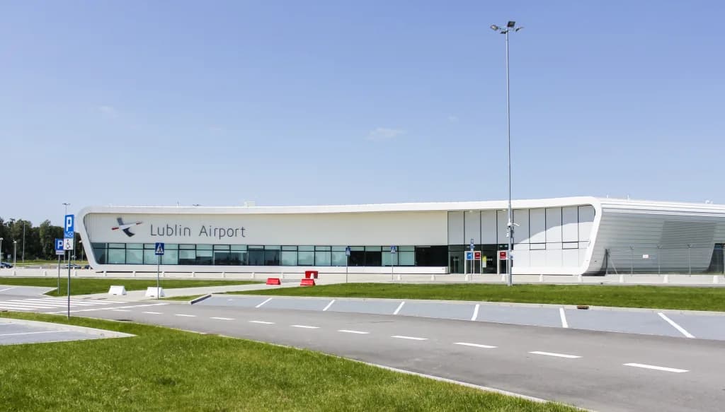 Aerial view of Lublin Airport airport infrastructure