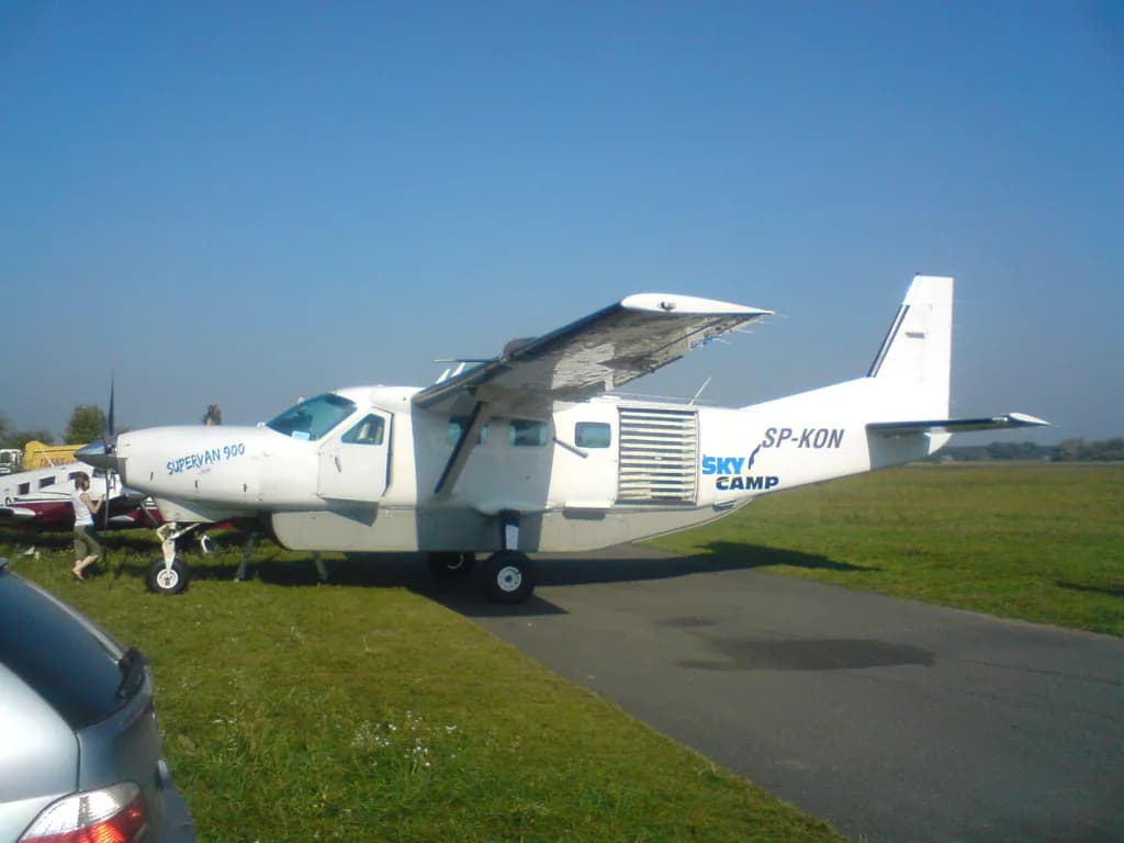 Aerial view of Poznań-Bednary Airfield airport infrastructure